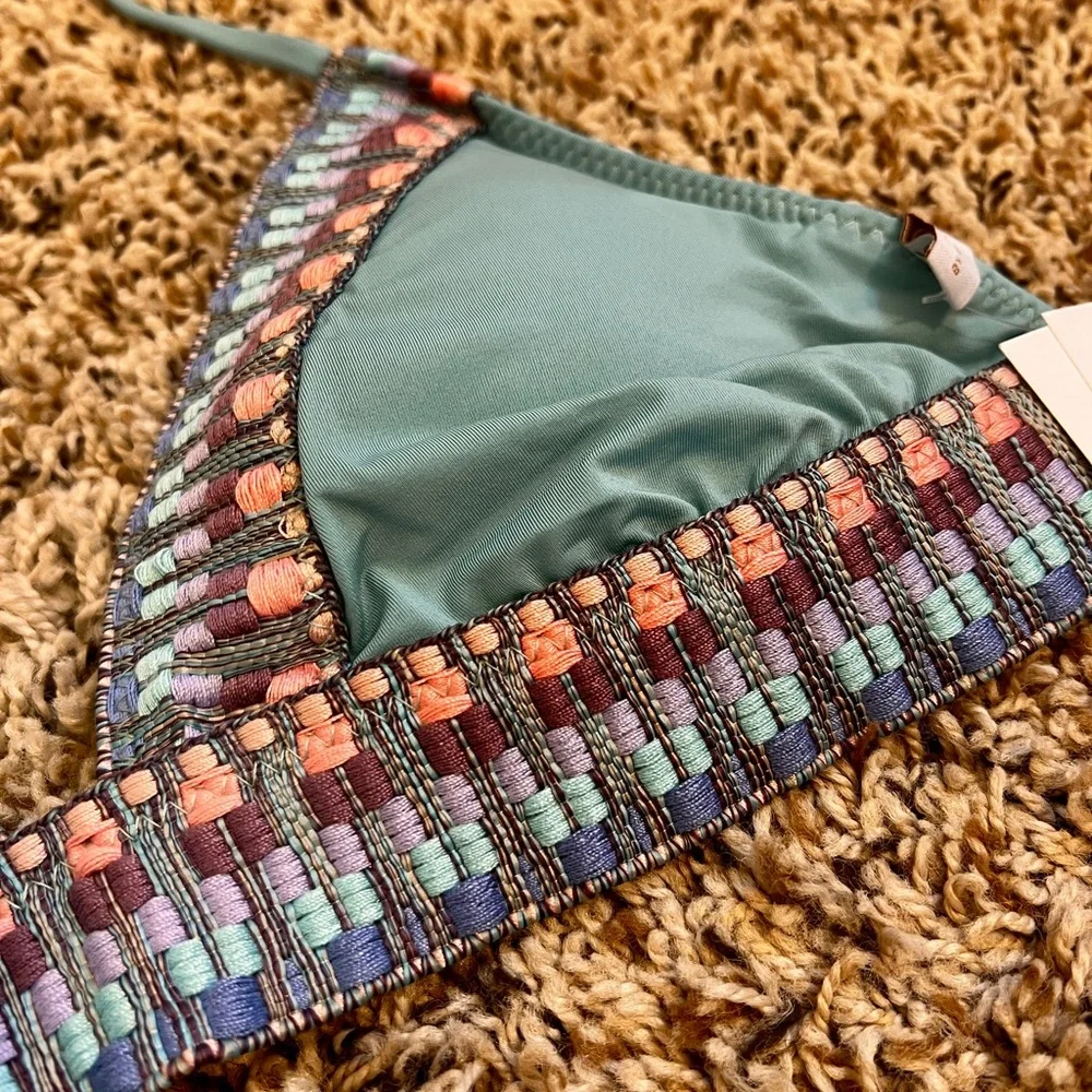 Teal Beaded Bikini Set - Picture 4 of 9